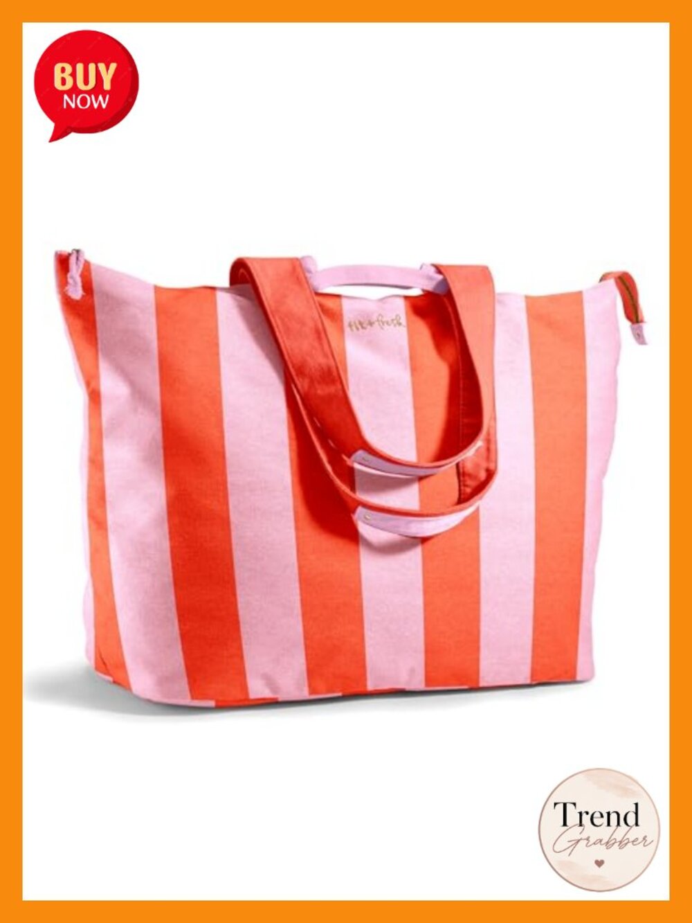 XL Canvas Tote Bag Zip Top Weekender Beach Travel Organizer